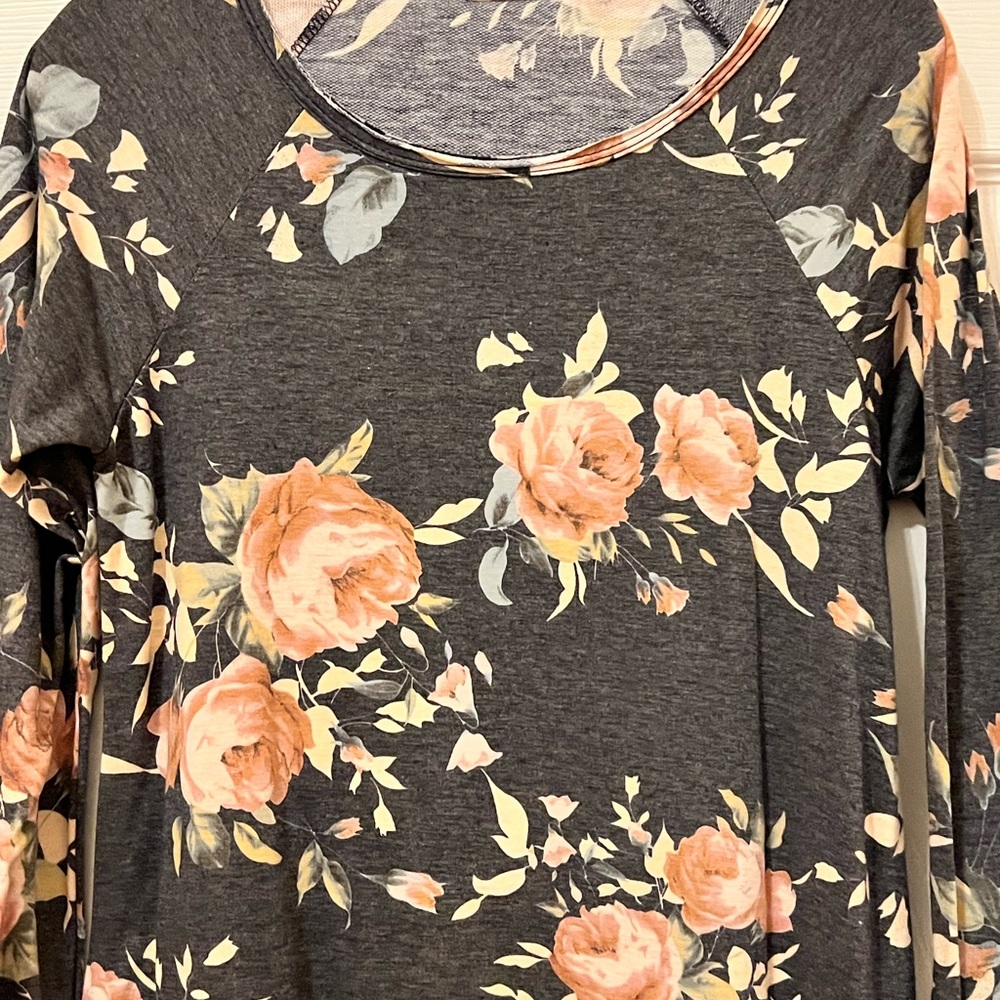 Floral cotton long sleeve dress